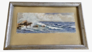 Francel Niswanger 1930 Seascape Watercolor In Original - Picture Frame