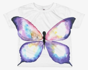Lilac Watercolor Butterfly Kids Sublimation T-shirt - Watercolor Painting