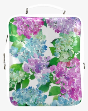 Watercolor Hydrangea Square Backpack - Interestprint Designed Laptop Shoulder Bag Watercolor