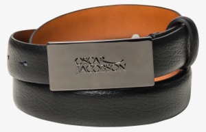 Oscar Jacobson Logo Leather 2,5 Cm Belt Black