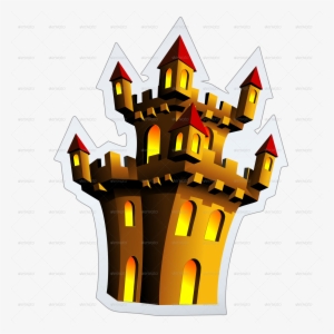 Halloween Stickers Poster Frame-jpg 900 B - Halloween Castle On Creepy Nightmare Full Moon Card