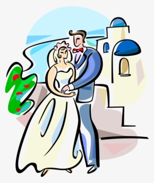 Vector Illustration Of Greek Marriage Wedding On Island - Greek Wedding Clip Art