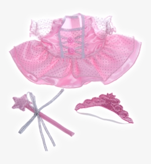 Pink Cinderella Dress With Wand And Tiara - Teddy Mountain Pink Fairy Princess Teddy Bear Outfit