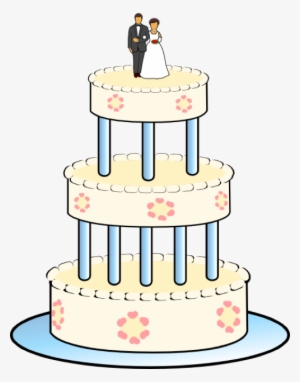 Wedding Vector - Three Tiered Cake Cartoon