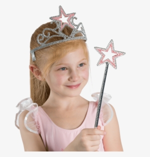 Sparkly Pink Star Tiara Hair Accessory For Little Girls - Dress