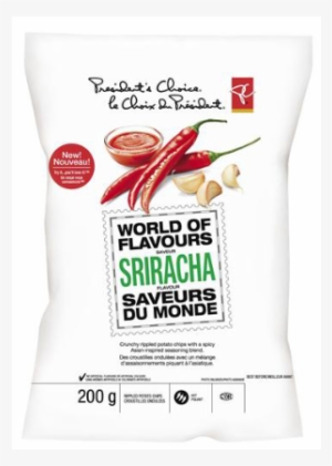 A Bag Of Pc World Of Flavours Sriracha Flavour Rippled - President's Choice Sriracha Chips