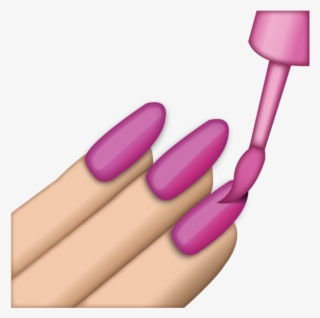 Download Pink Nail Polish Emoji Icon - Nail Polish Emoji