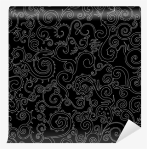 Seamless Black And White Swirl Pattern Wall Mural • - Wallet