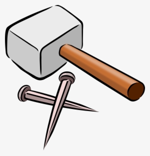 Hammer Clipart No Background Solid Color - Hammer And Nails Cartoon