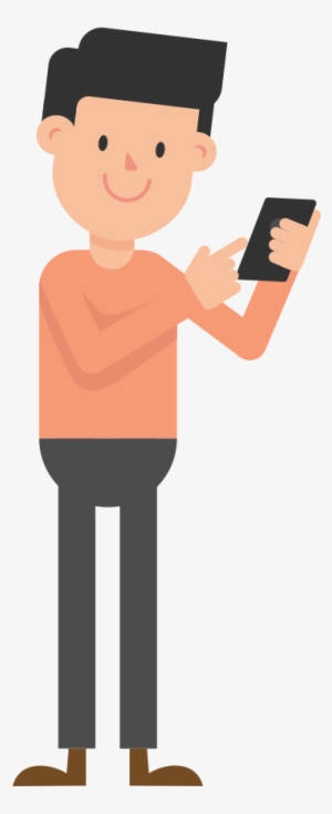Open - Animated Person Looking At Their Phone