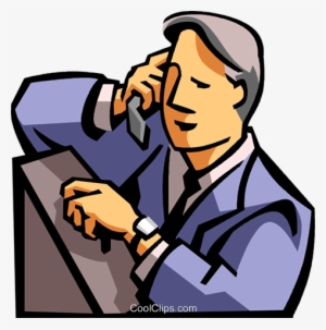 Man Talking On A Cell Phone Royalty Free Vector Clip - Talking On The Phone Clipart Png