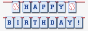 Baseball Happy Birthday Pennant Banner - Baseball Birthday Banner