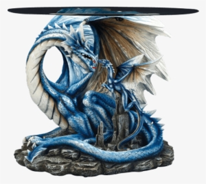 Blue Dragon With Hatchling Table - Red Dragon End Table