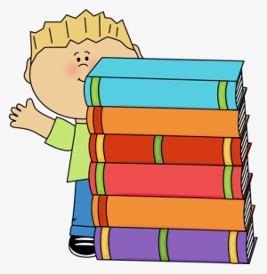 Boy Waving Behind A Stack Of Books Clip Art Boy Waving - Behind Preposition Of Place