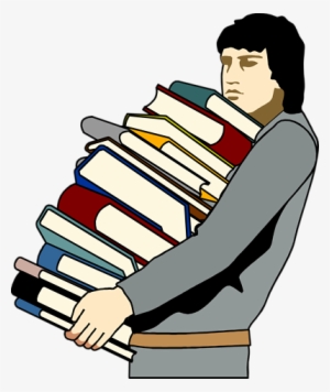 Stack Of Books Clipart - Carrying Lots Of Books