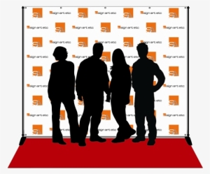 Backdrop Stand W/ Banner - 8x10 Banner With Stand, Red Carpet