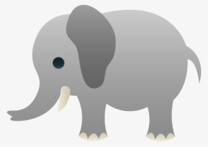Little Gray Elephant Clip Art - Grey Elephant Clipart