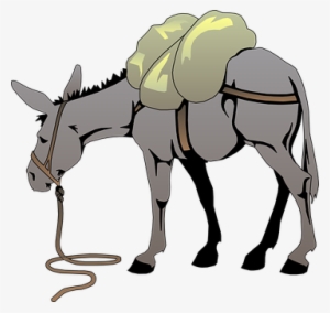 Donkey Gray Load Animal Tail Mammal Pack D - Donkey Clip Art