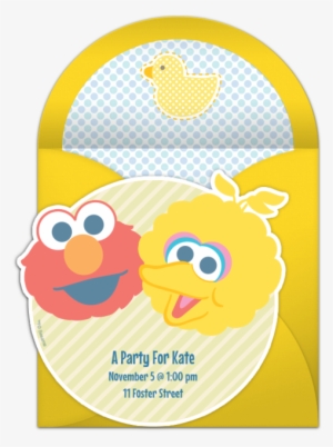 Baby Elmo And Big Bird Online Invitation - Birthday