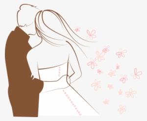 718 Х 593 Couple Clipart, Bride And Groom Silhouette, - Wedding Background