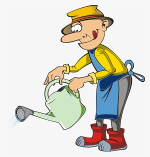 Gardener, Garden, Gardening, Watering Can, Watering - Jardinero Png