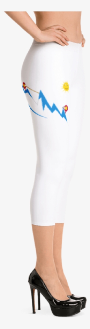 Colorado C's Climb Snowy Mountain Capri Leggings - Wakaleka Workout Outfit. Yoga Outfit. Horse Print Yoga