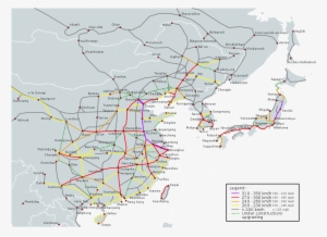 Operational High-speed Lines In East Asia - Great Pacific Garbage Patch Ocean Currents