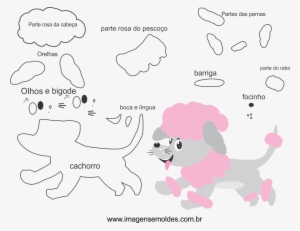 Molde De Cachorro2, Para Eva, Feltro E Artesanato - Moldes De Cachorrinhos Em Eva