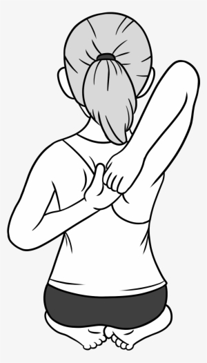 Cow Face Pose For Shoulders - Sketch