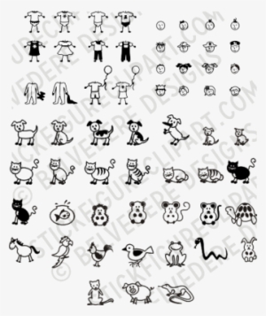 stick figure drawing animals