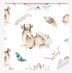 Cute Family Baby Raccon - Illustration Baby Deer Watercolor