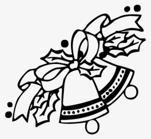 Christmas Bells & Ivy - Christmas Bell Outline Png