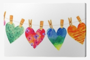 Lovely Cartoon Watercolor Seamless Love Hearts Valentines - Desenho De Parabens
