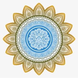 Blue Gold Mandala By Alchemistress - Blue And Gold Mandalas