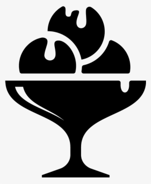 Ice Cream Sundae Rubber Stamp - Ice Cream Sundae Silhouette