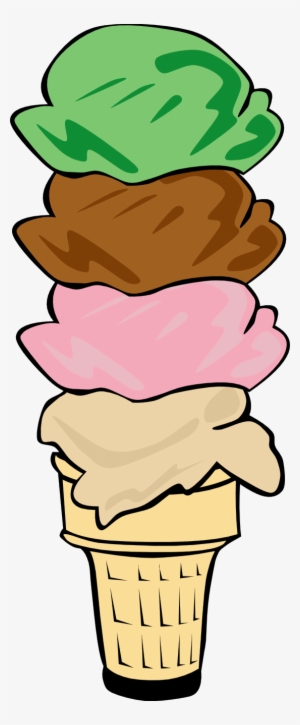 Ice Cream Clipart - Ice Cream Cone Scoops Clipart