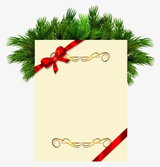 Christmas Blank With Pine Branches Png Clipart Picture - Cartão De Natal Em Png