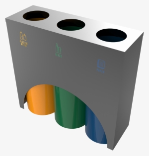 Modern Powder Coated Metal Recycle Bin Station - Plastic