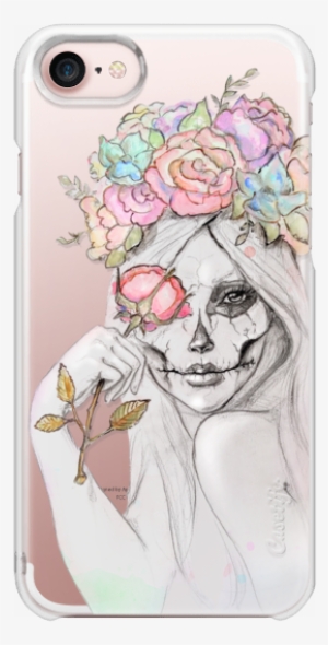 Boho Queen Skull Girl Fashion Illustration Watercolor - Mobile Phone