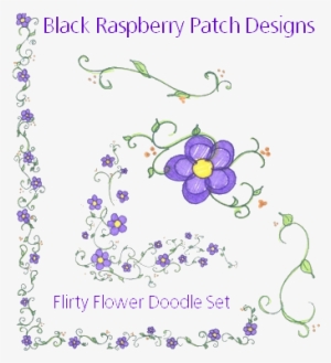 Flirty Flower Doodle Preview Tra - Viola