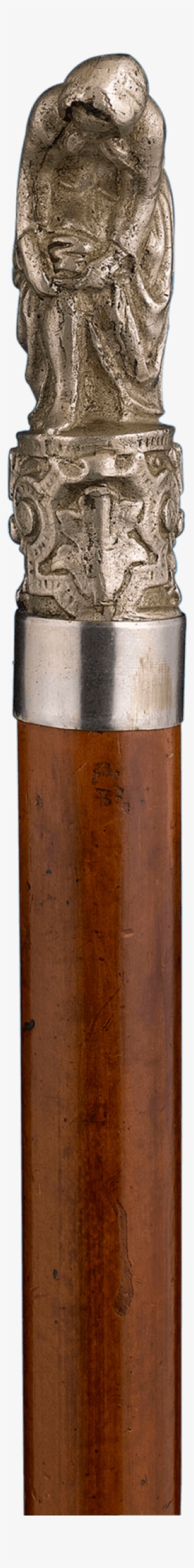 Silvered Bronze Figural Cane - Bullet