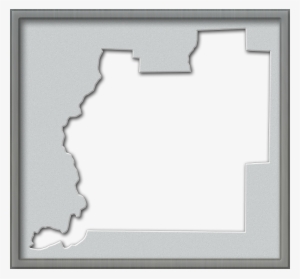 A Map Of Washington With A Brushed Pewter Frame And