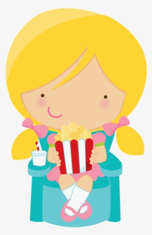 Disney Clipart Popcorn - Girl Eating Popcorn Clipart