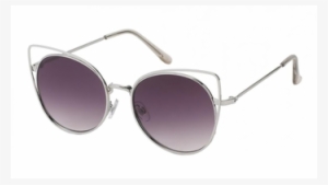 Sunglasses Cateye Metal Frame 400 Uv Tinted Flat Glasses