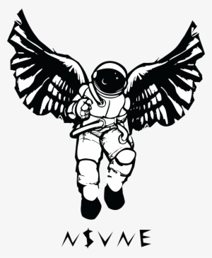 Space Suit Astronaut Sticker - Wing Clipart Woodcut
