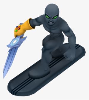Dark Surfer Full Body - Super Hero Squad Online Silver Surfer