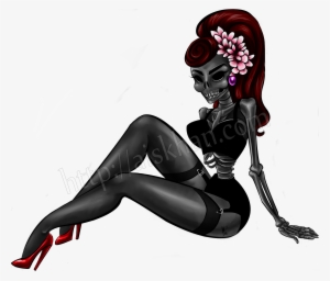 Skeleton Girl Pin Up