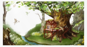 Forest Cartoon Illustration Elven Transprent Png Free - 精靈 森林