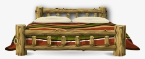Furniture Clipart Wooden Bed - Cama De Madera Rustico