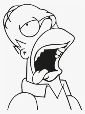 Homero Homer Cerveza Beer Vector Logo - Homero Blanco Y Negro